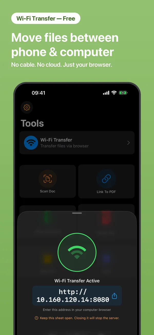 Transfer files between iPhone and computer — over Wi-Fi, free